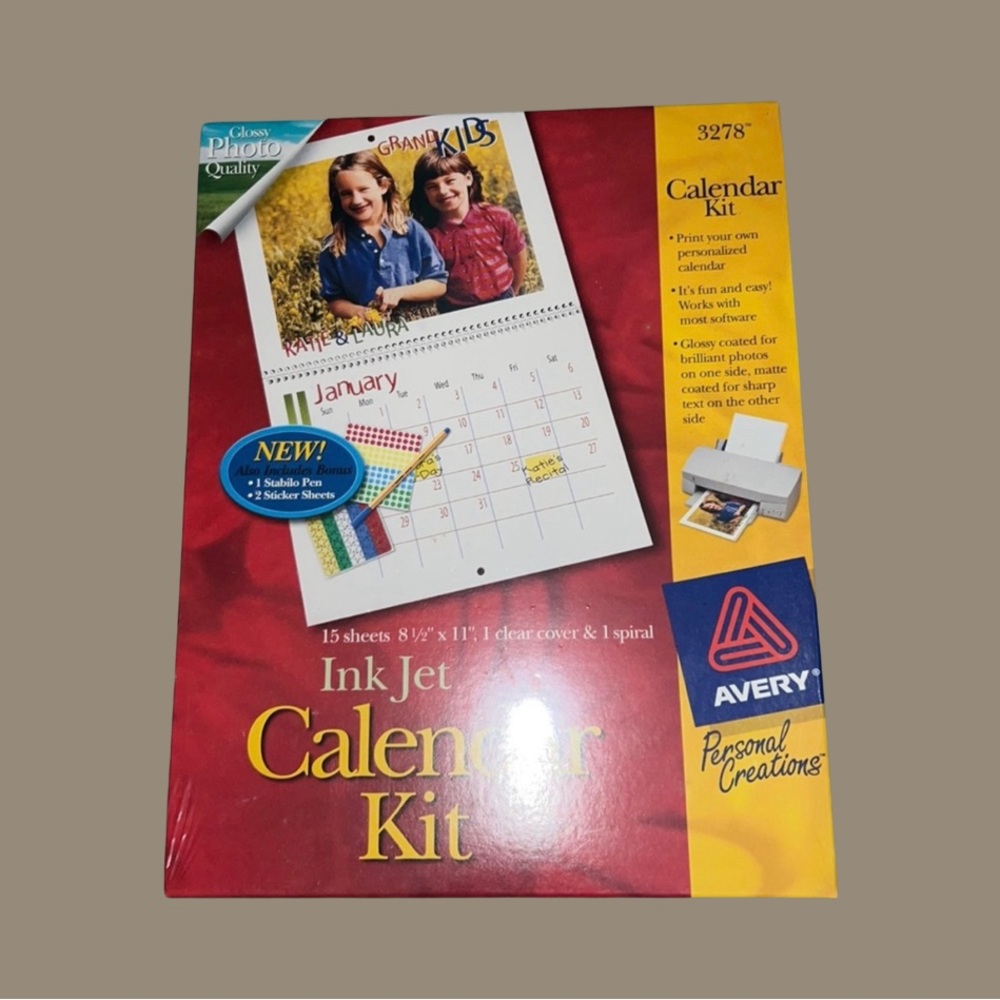 COPY - Avery 3278 Ink Jet Calendar Kit